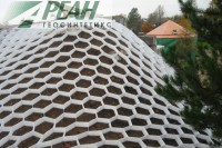 Укрепление склона с помощью геотекстильной объемной георешетки